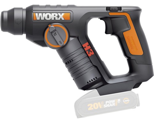 WORX 20V H3 1,5 Joule accuboorhamer, SDS WX394.91 + GRATIS bonusartikel: 20V accu WA3644 (4,0Ah)