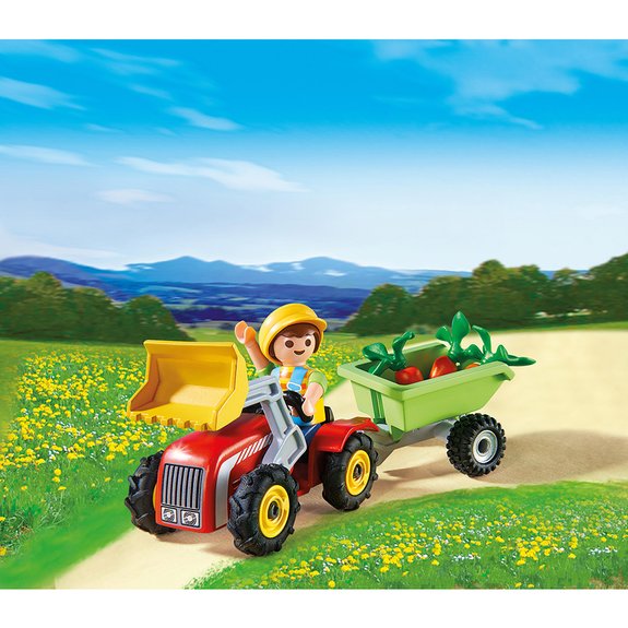 Enfant avec tracteur et remorque Playmobil 4943