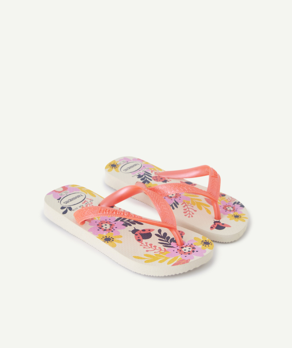 HAVAIANASTONGS FILLE BEIGES AVEC FLEURS