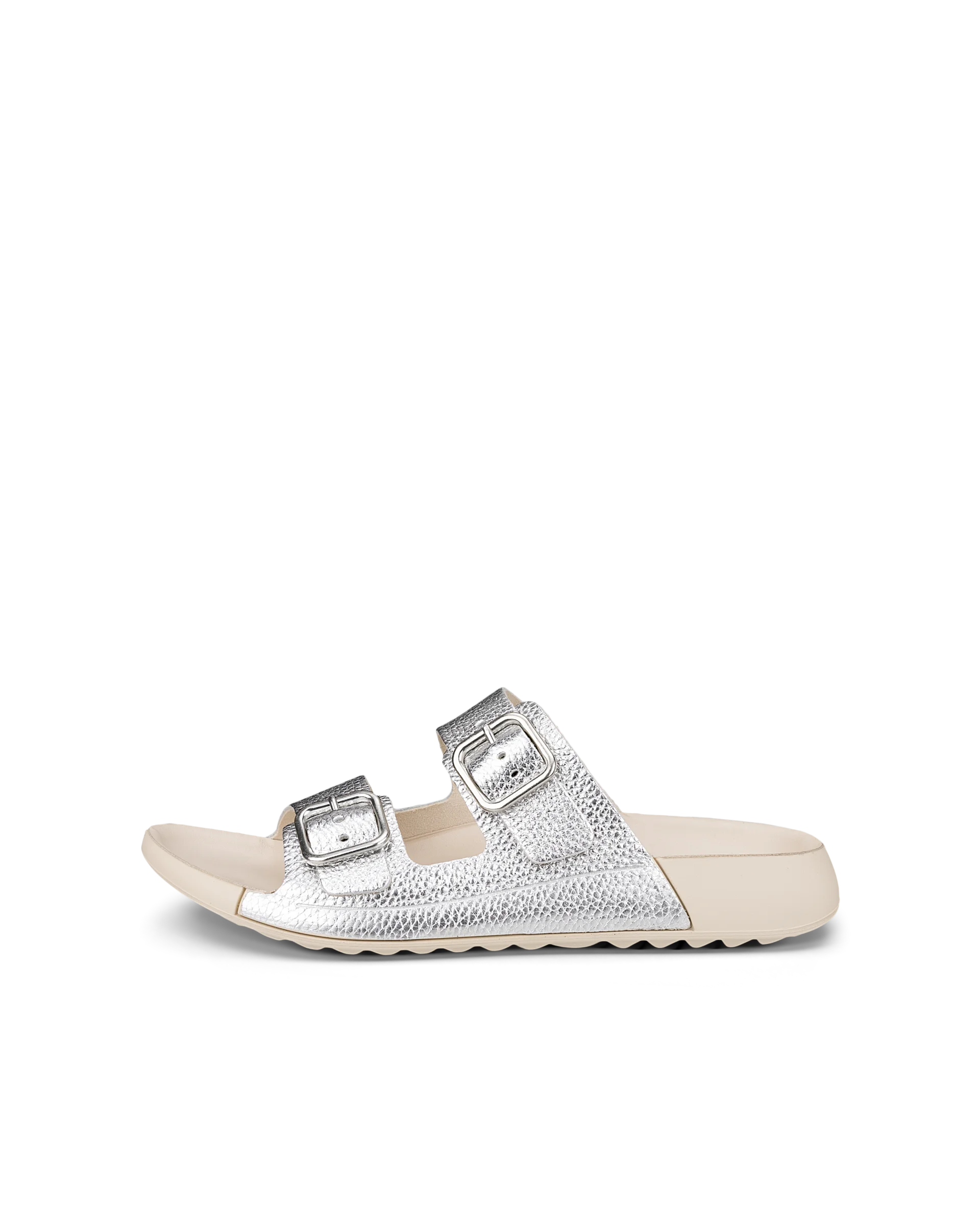 ECCO COZMO W Damen Ledersandale mit zwei Riemen Silber