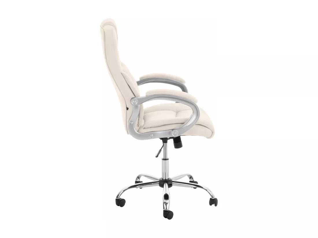 Chaise de bureau - Similicuir & Métal - Crème - Apoll XL