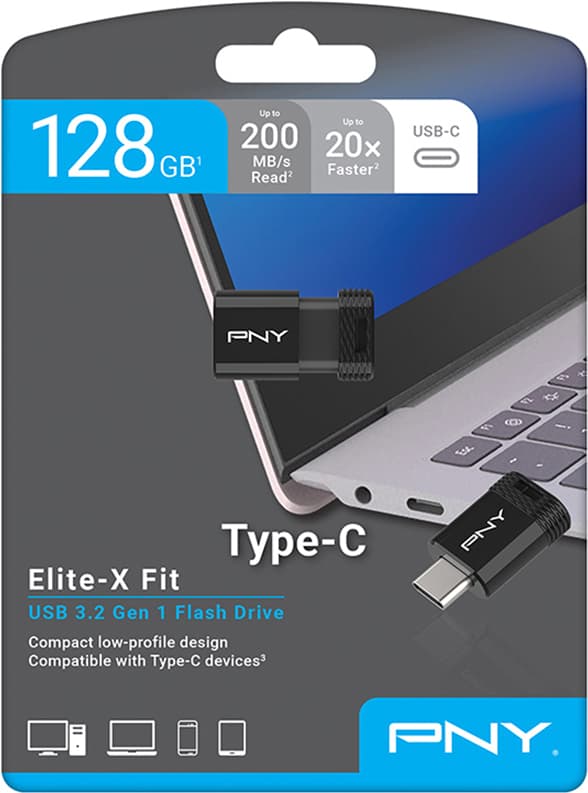 PNY Elite-X Fit Type-C USB 3.2 flashdrev 128 GB