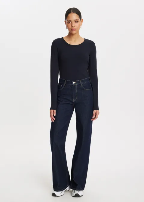 Basic t-shirt met lange mouw blauw (BLW.D)