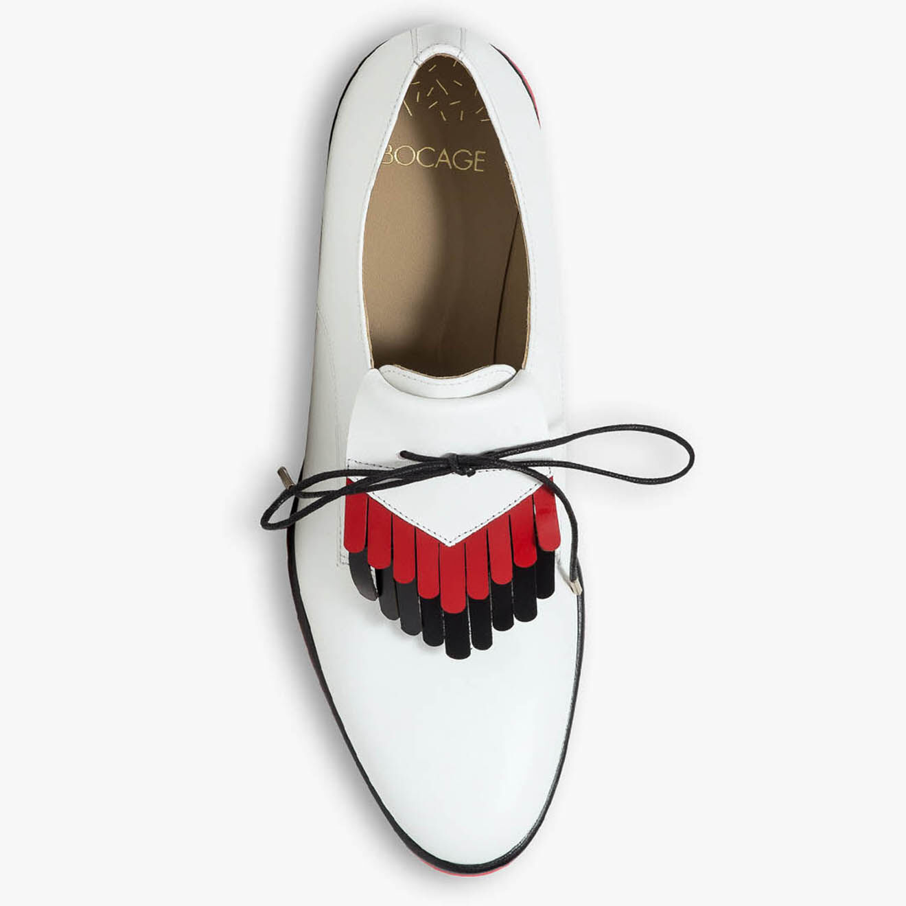 Bocage Derbies en Cuir Lake blanches