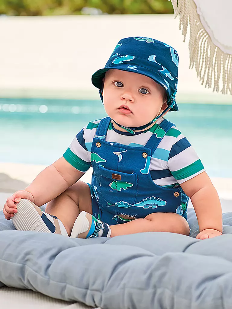 MAYORAL Baby Set 2-teilig Latzhose und Mütze  blau