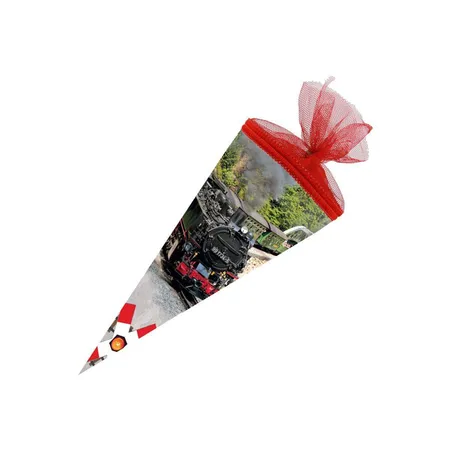 Nestler Schultüte Dampfeisenbahn Tüllverschluss 22cm rund