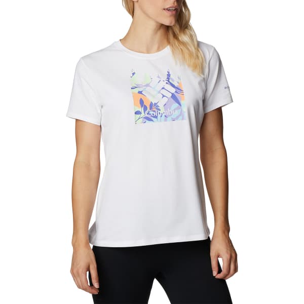T-shirt randonnée COLUMBIA SUN TREK™ SHORT SLEEVE GRAPHIC TEE WHITE/ARBORAL/SWIRL GRAPHIC