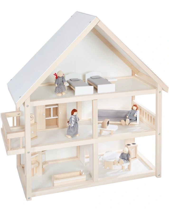 Puppenhaus Holz (Farbe: weiß)