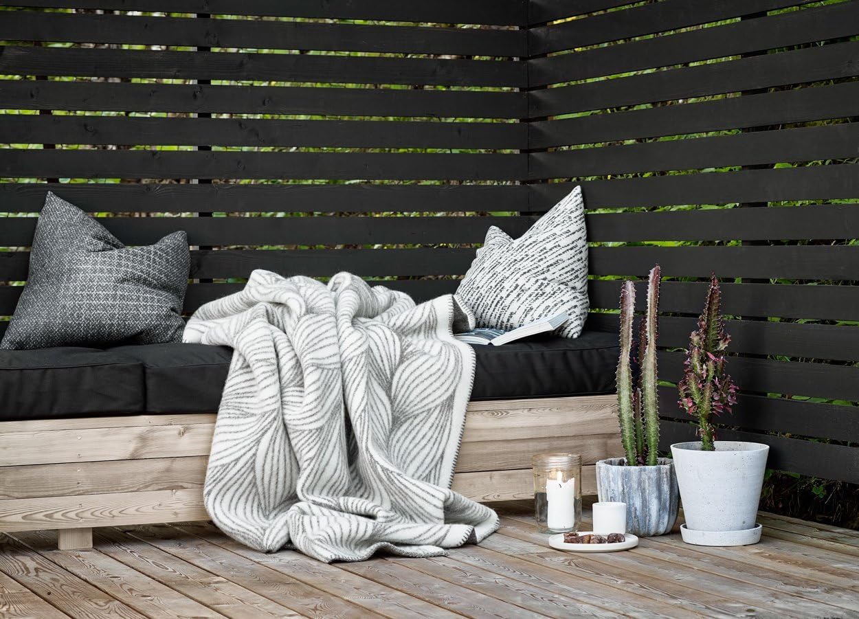 RØROS TWEED - Naturpledd Flette - Wolldecke aus norwegischer Lammwolle - Design von Kristine Five Melvær - Deckenmaße: 135 x 200 cm …