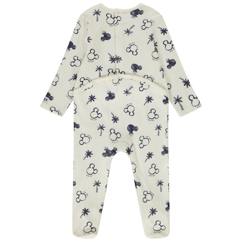 Dors-bien imprimé Mickey Disney pour bébé garçon avec ouvertures différentes selon l'âge - Ecru