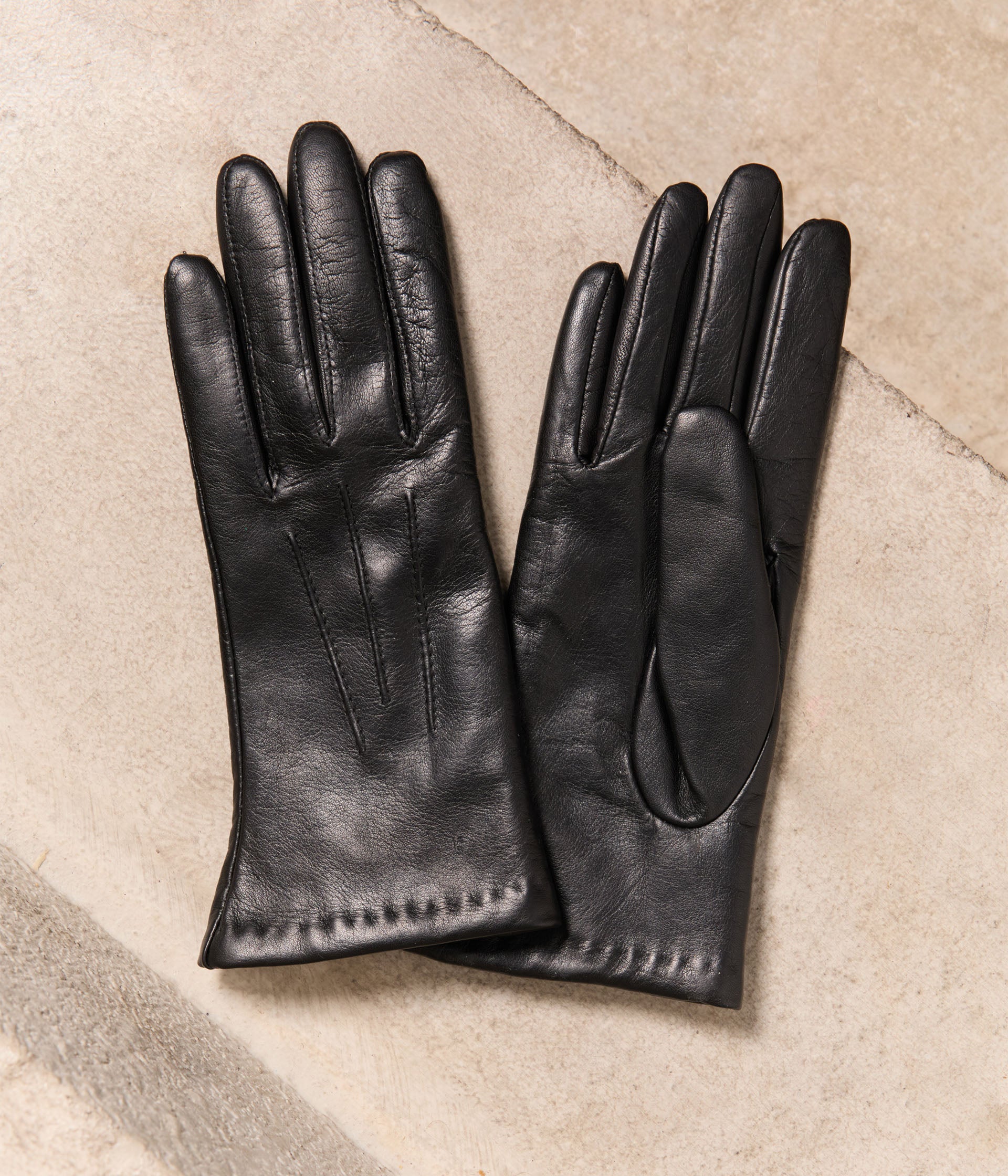 Gants cuir noir Carole