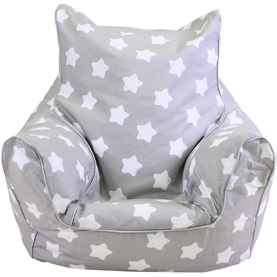 knorr toys® Kindersitzsack Grey white stars grau