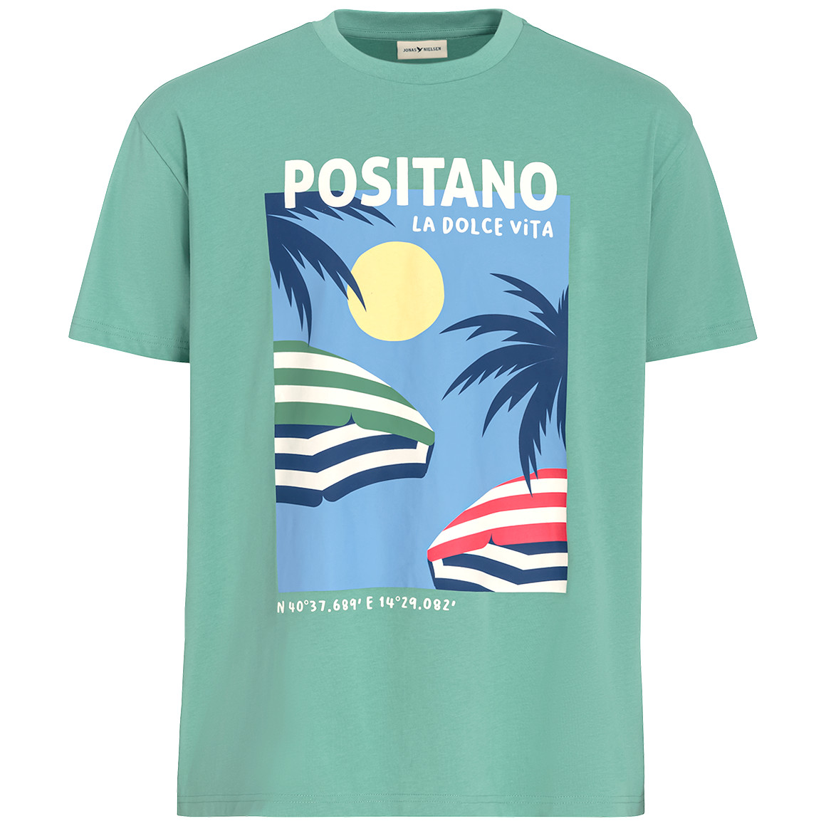 Jonas Nielsen Herren T-Shirt mit großem Print grün
