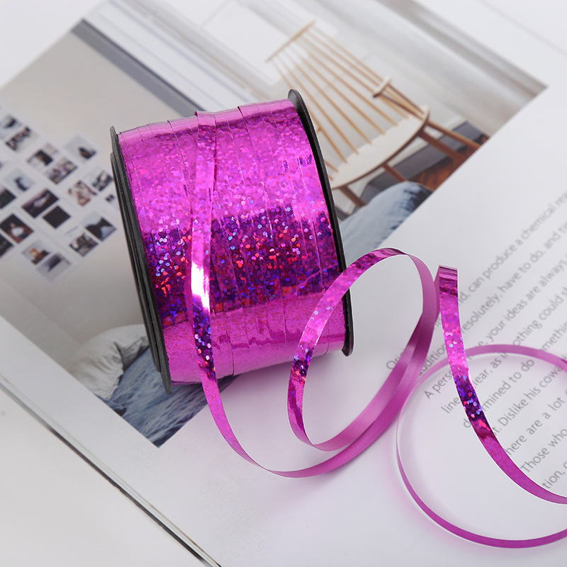(5mmx10m) Geschenkband Universal Glanz Polyband Hologramm für Geburtstage / Hochzeit / Weihnachten - Pink