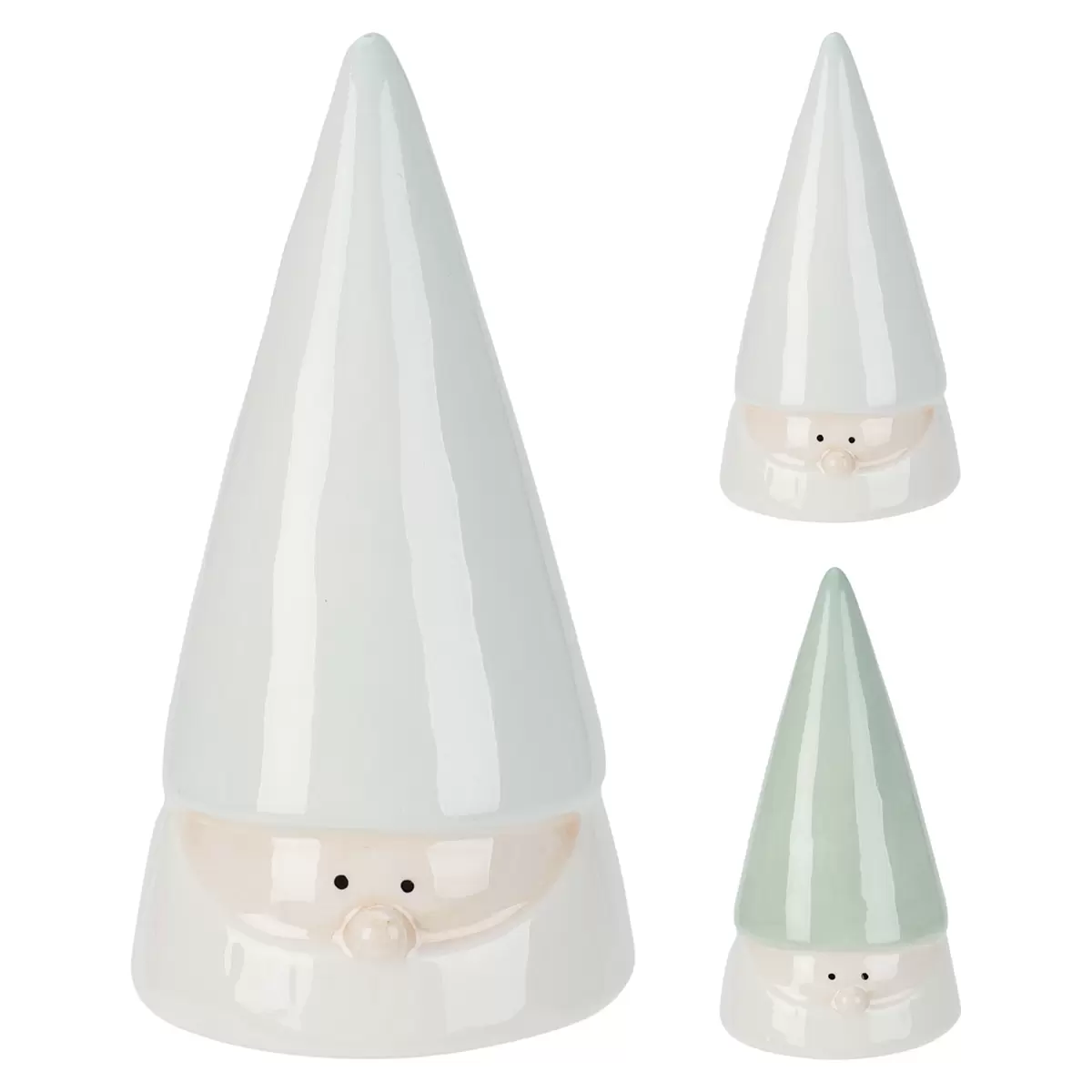 Zwergenkopf klein XMAS hellgrün,weiss