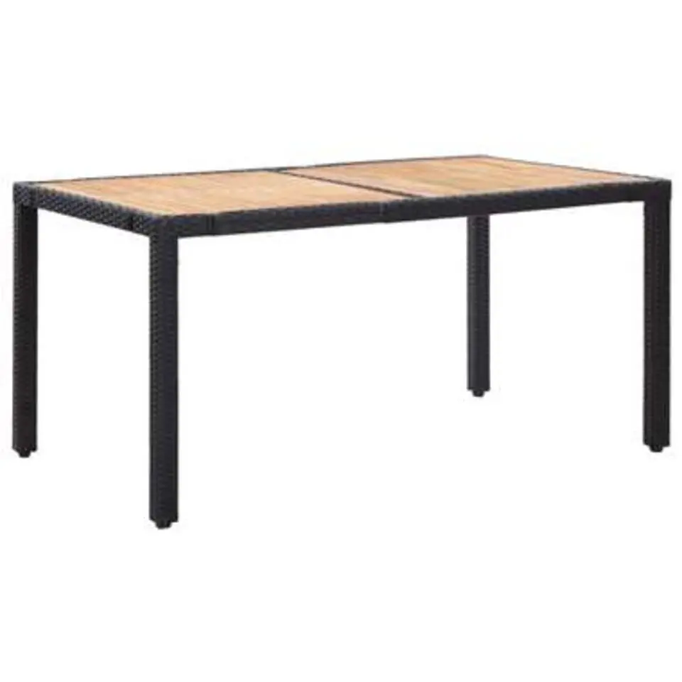 vidaXL - Tuinset - Zwart - Poly rattan - 150 cm tafellengte