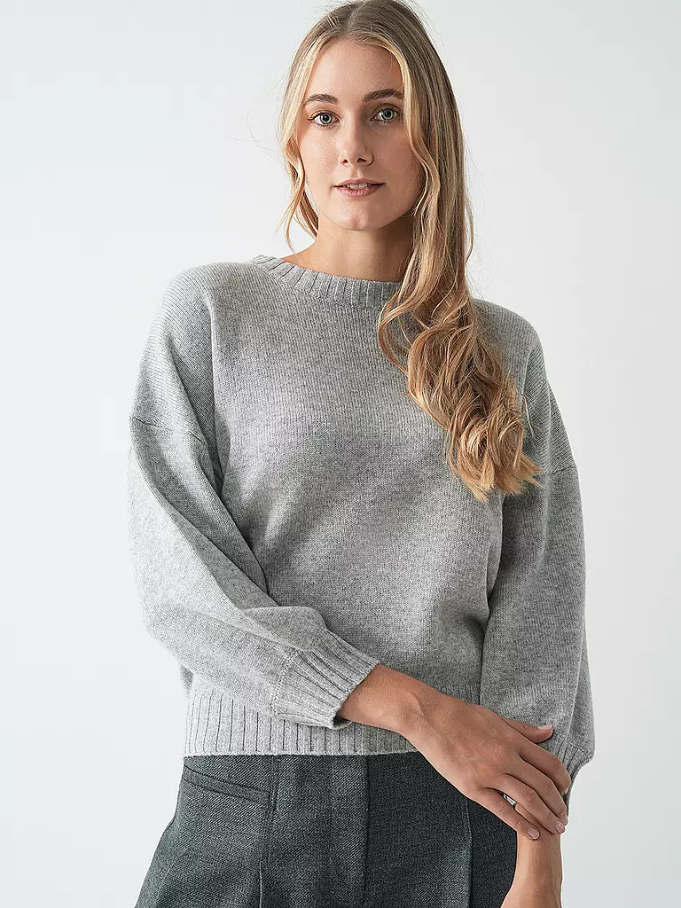 DAVIDA Kaschmirpullover hellgrau