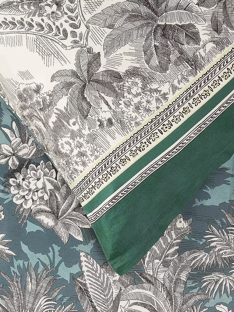 BASSETTI Satin Bettwäsche BOBOLI 70x90cm/140x200cm Gruen dunkelgrün