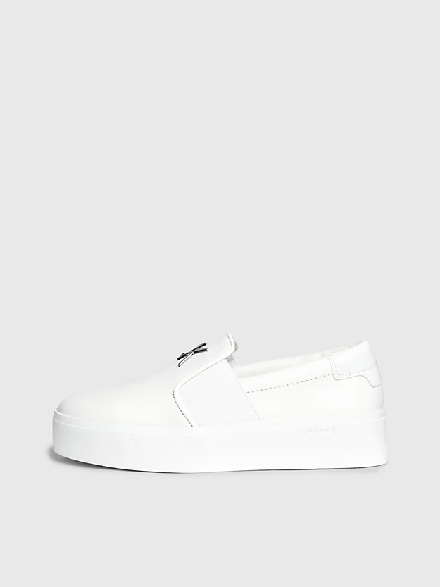 Sapatos plataforma de couro sem cadarço