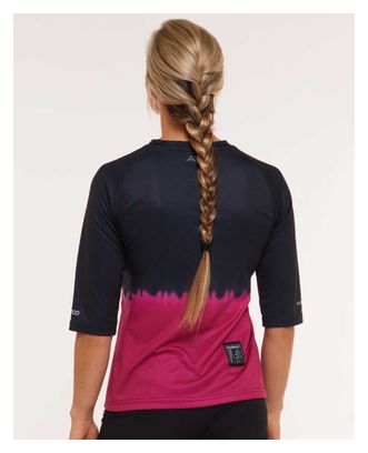 Maillot Manches 3/4 Femme Dharco Noir/Rose