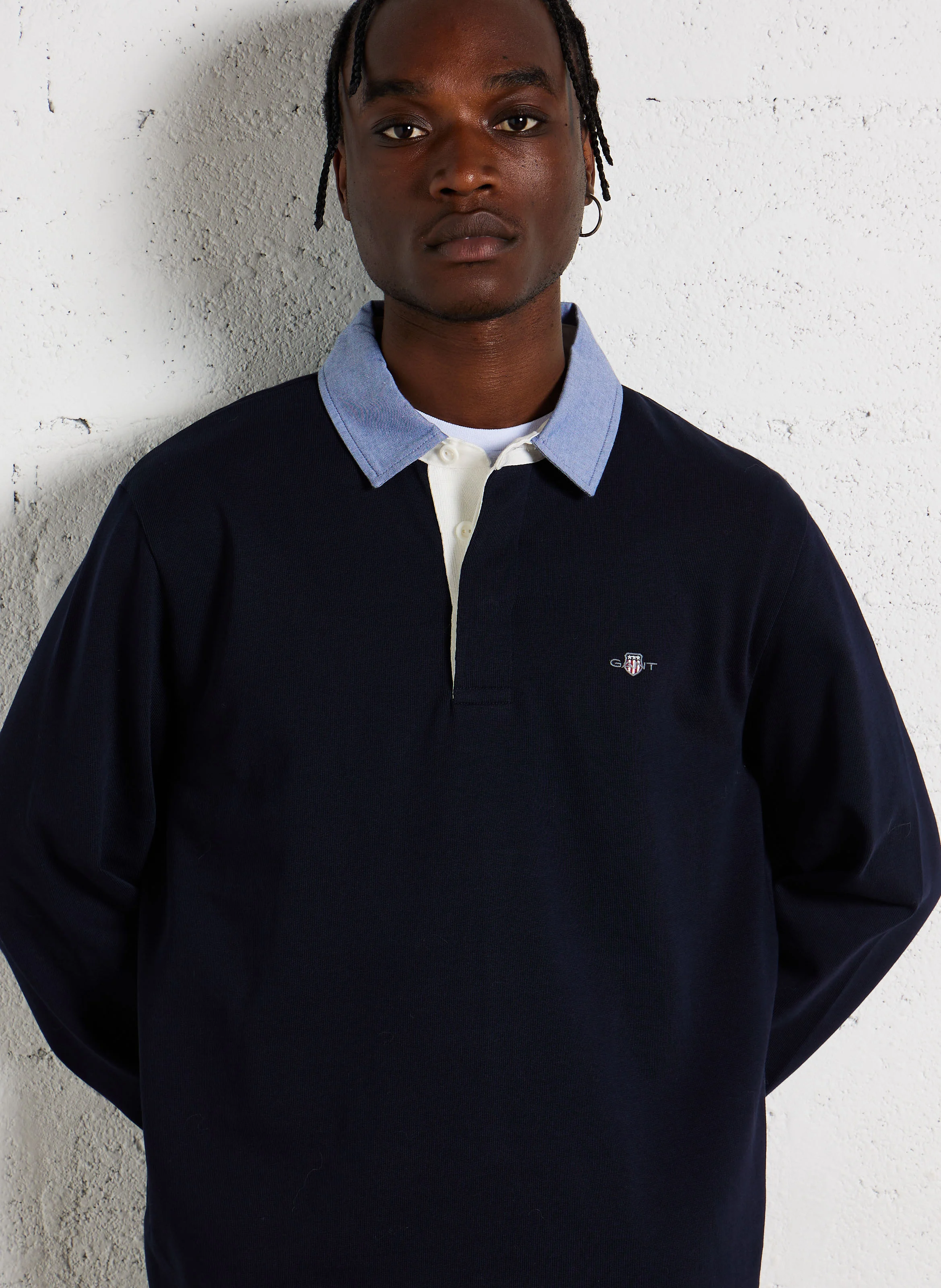 Polo droit en coton | Bleu