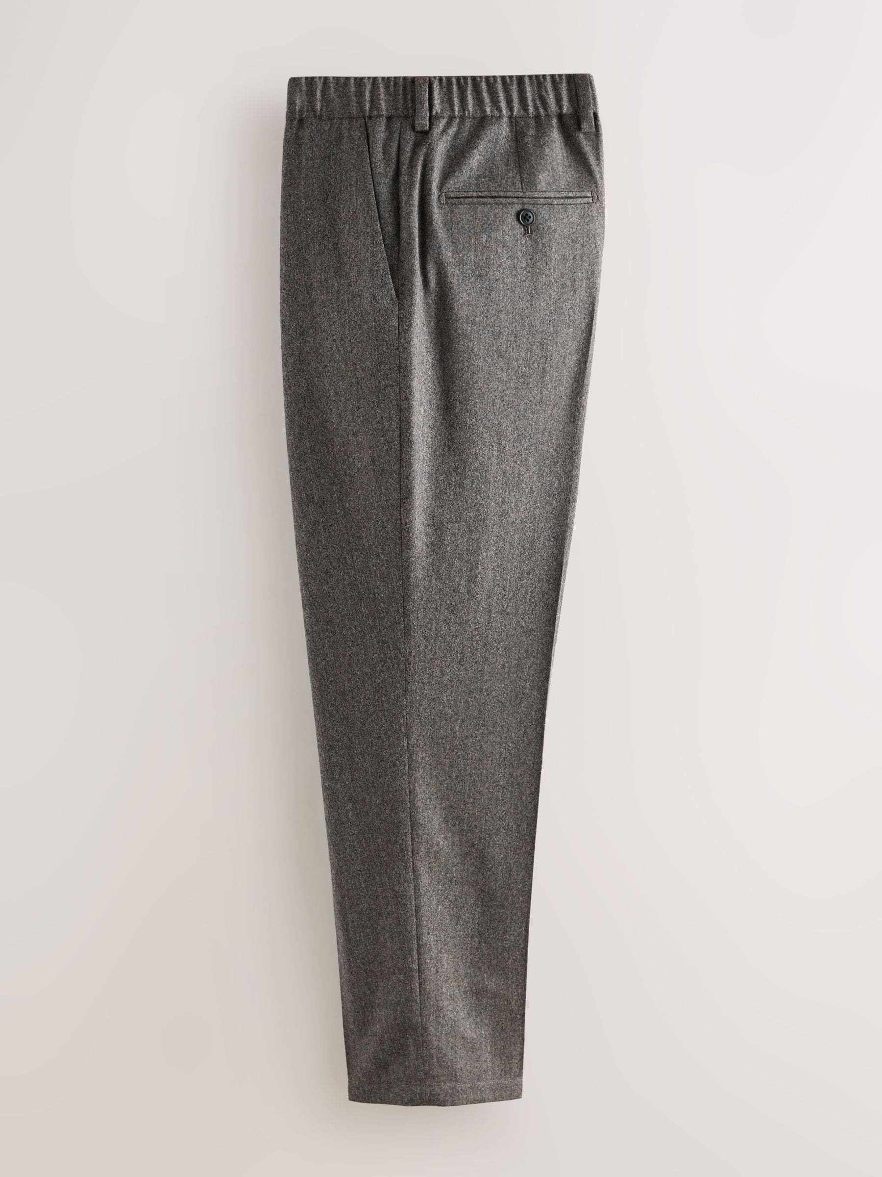 Naturel bruin - Signature Regular Tapered 100% REDA Marino Wool Smart Trousers With Elasticated Back
