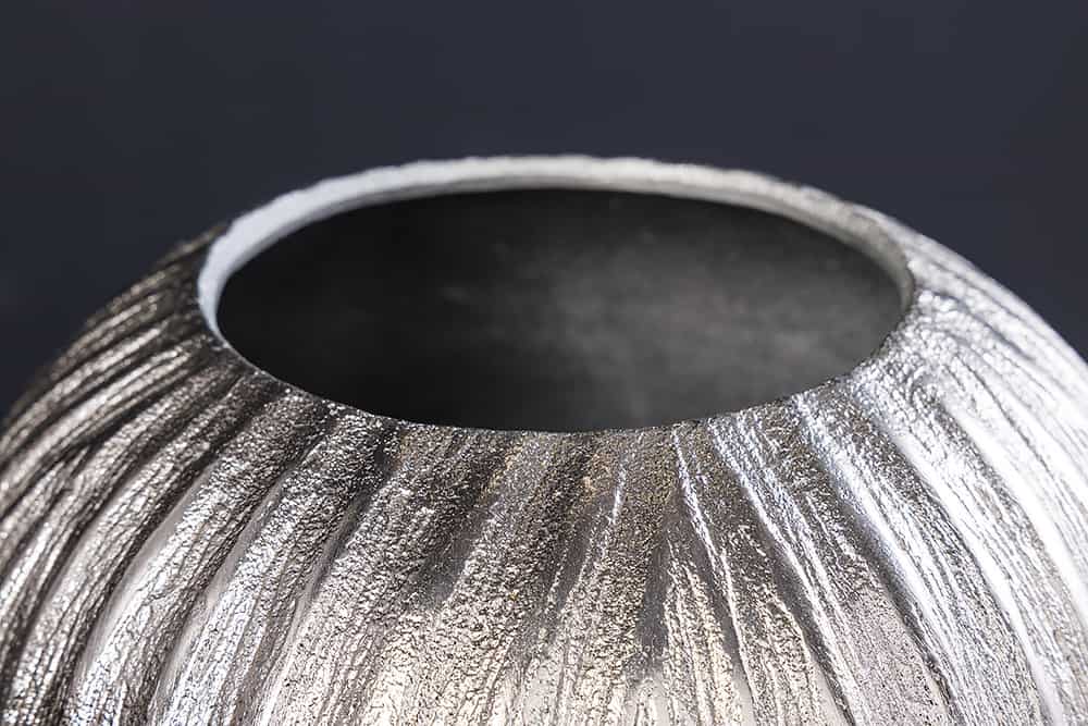 Moderne Vase ELEGANCE 25cm silber Hammerschlag Design