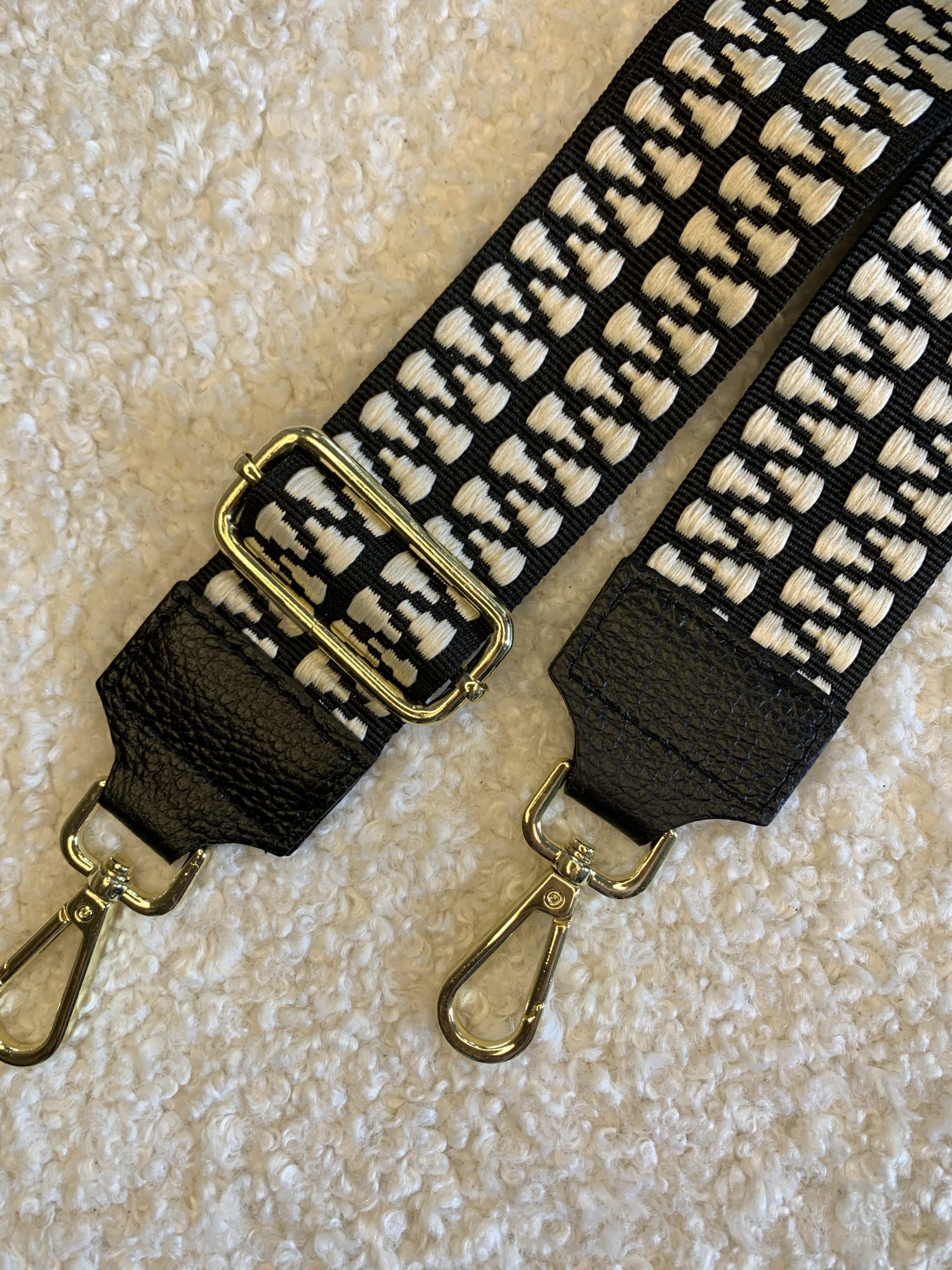 Bag Strap - Zwart/Ecru - Goud