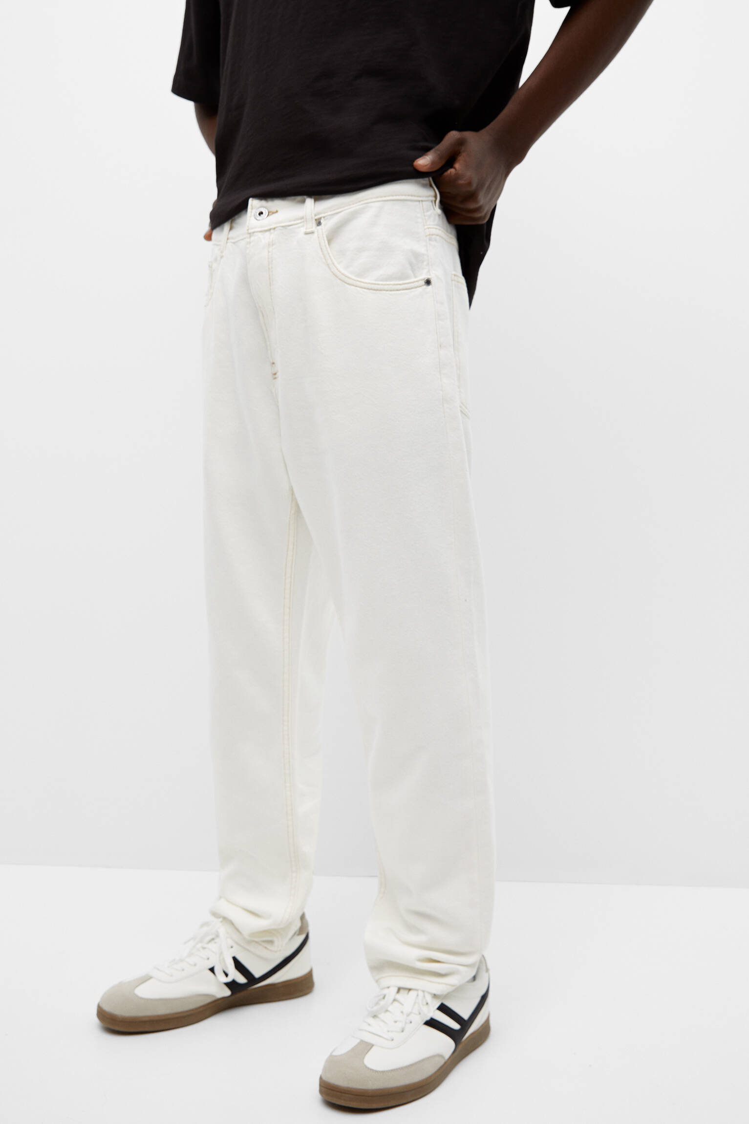 CALÇA JEANS RETA - CRU