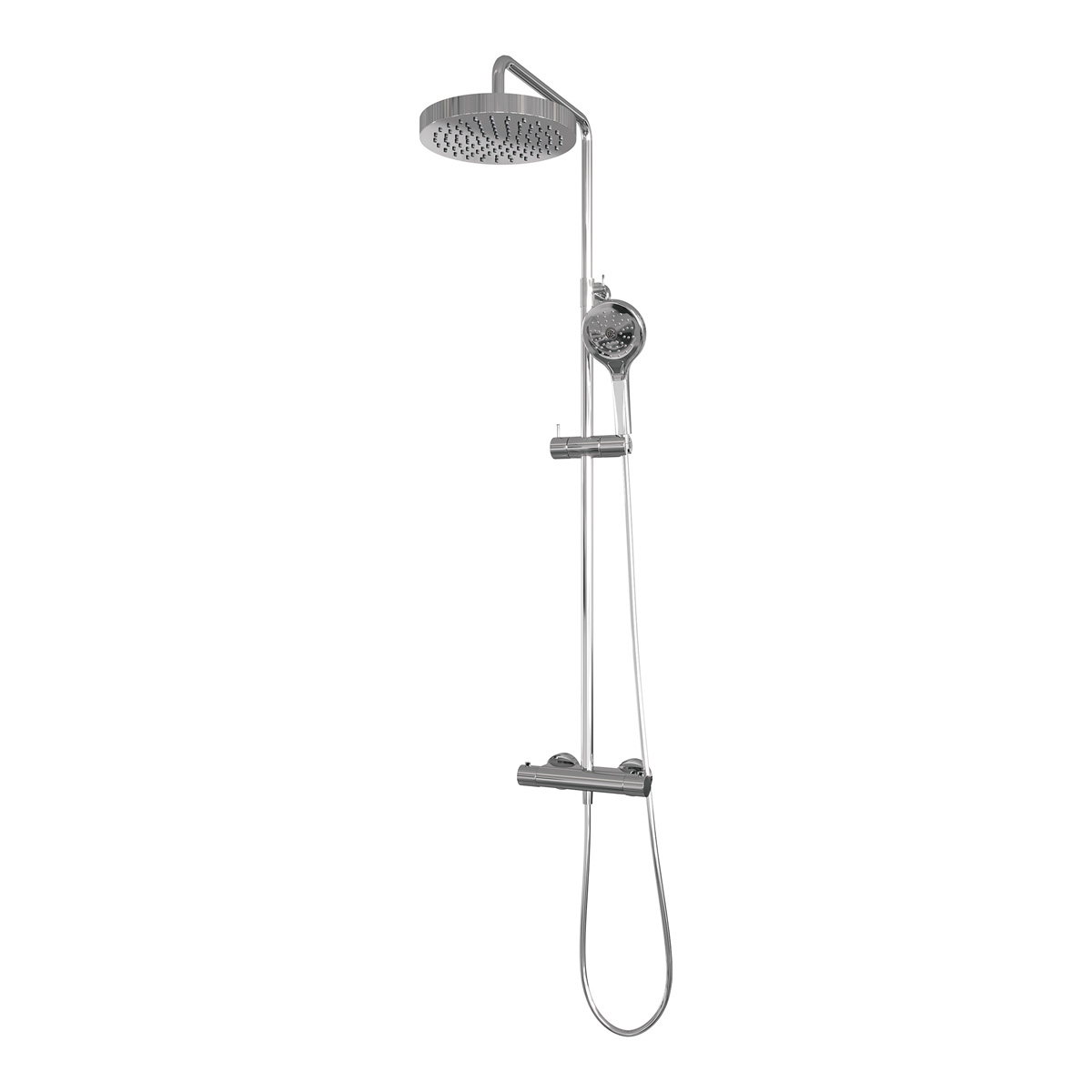 Brauer Stripe opbouw regendouche met 25cm hoofddouche en 3 standen handdouche chroom