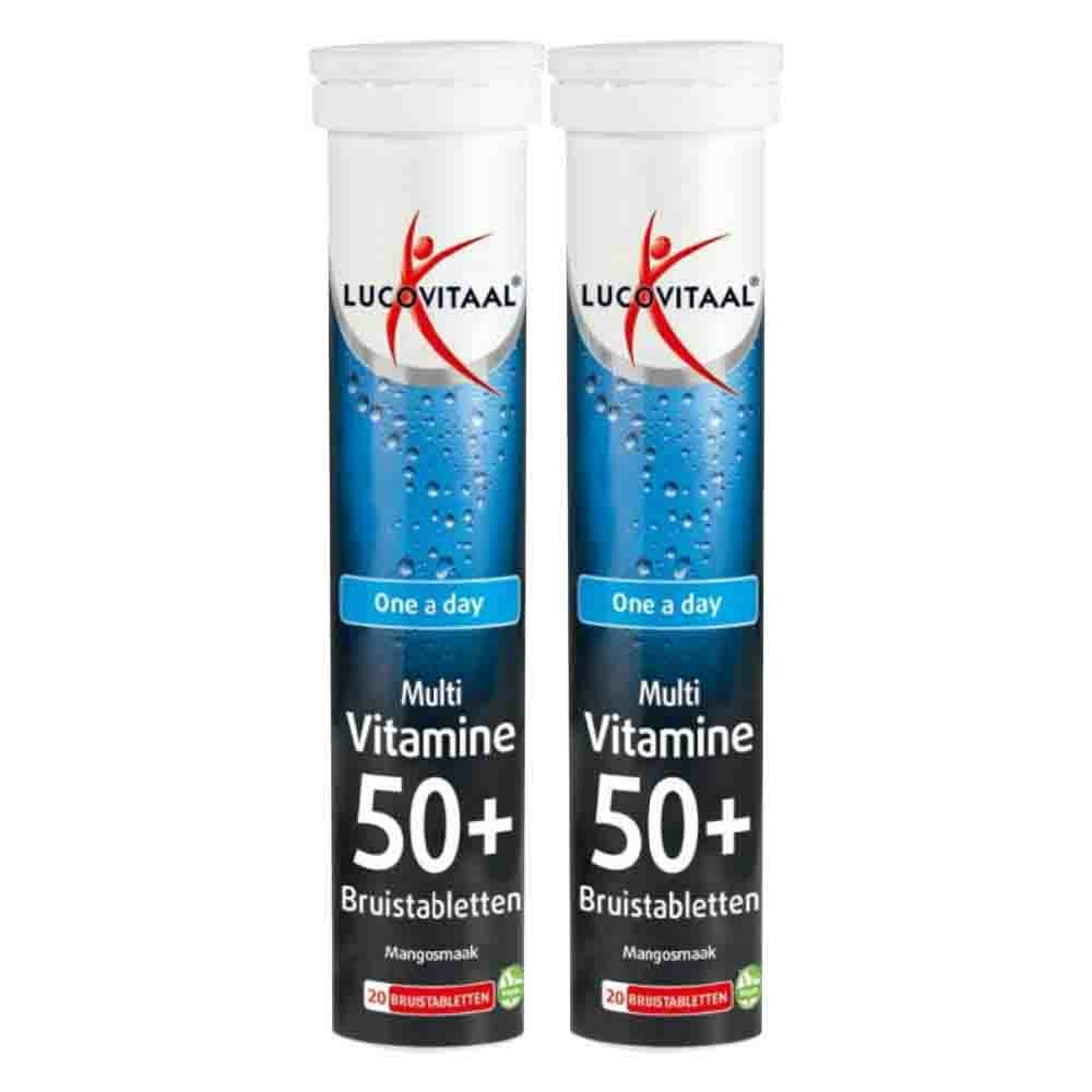 2x Lucovitaal Multi 50+ Bruistabletten Mangosmaak20 bruistabletten