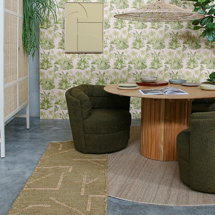 HKliving - Hanf Teppich, Ø 250 cm natur