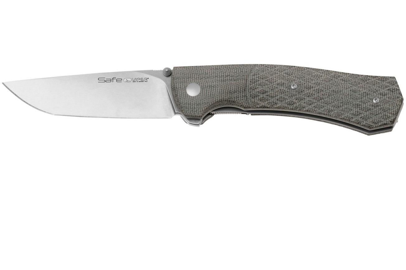 Viper Safe V6016CG3D Böhler M390, Green Canvas Micarta zakmes, Fabrizio Silvestrelli design