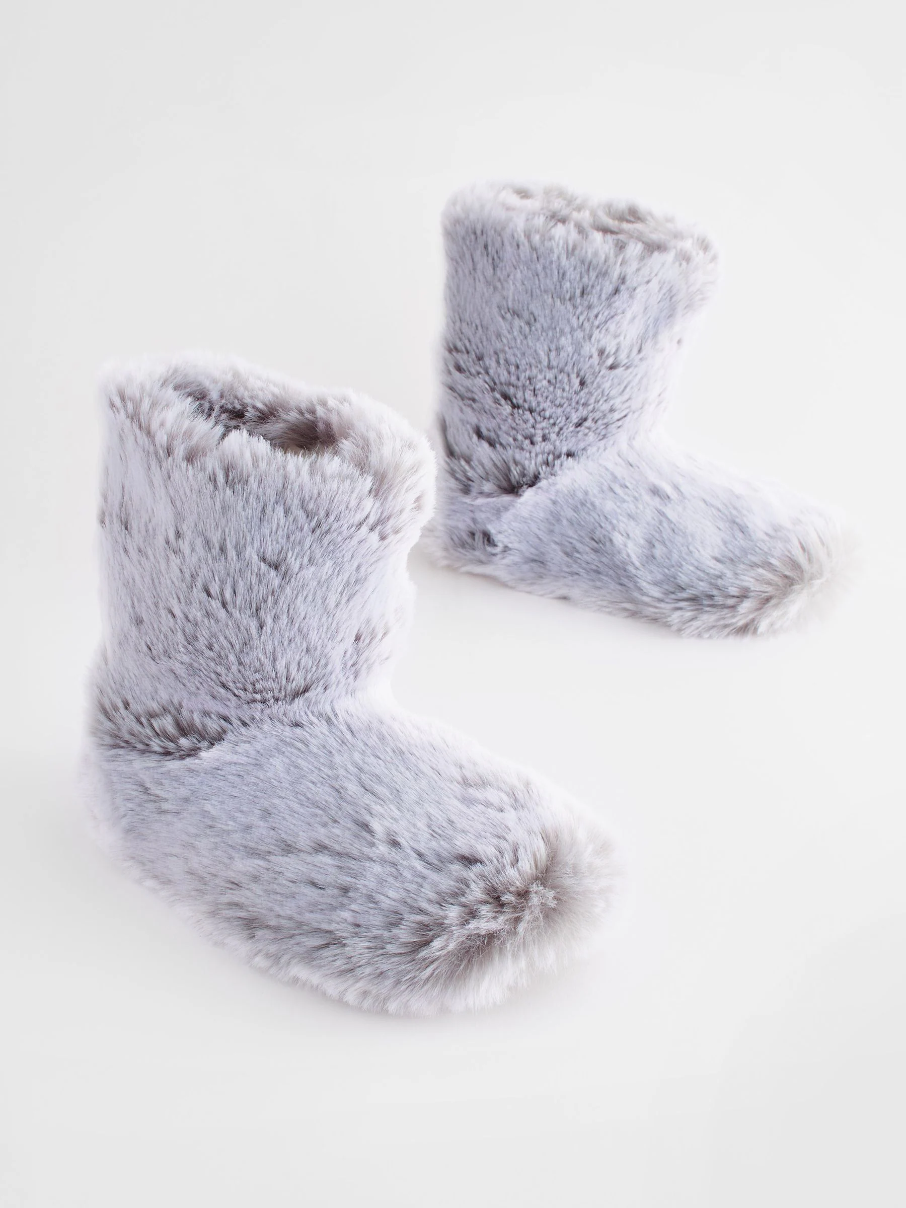 Grijs imitatiebont - Warm Lined Boot Slippers