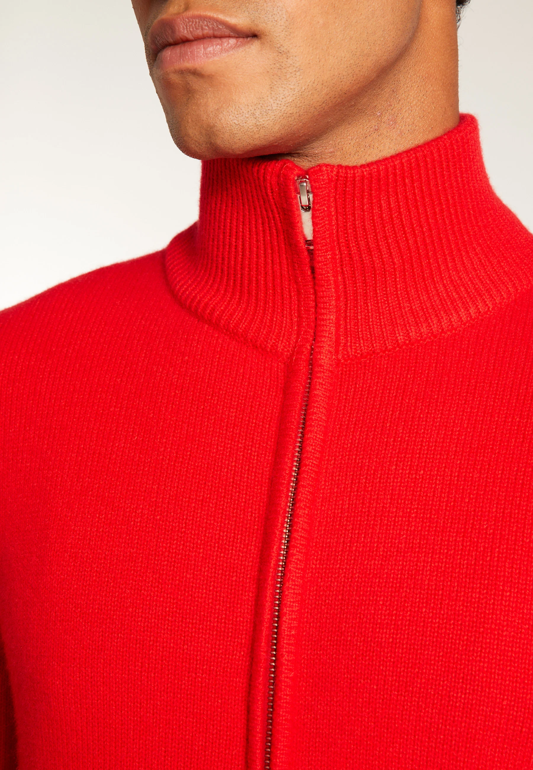 ELYSÉE DUO - Gilet zippé en cachemire 6 fils | Rouge