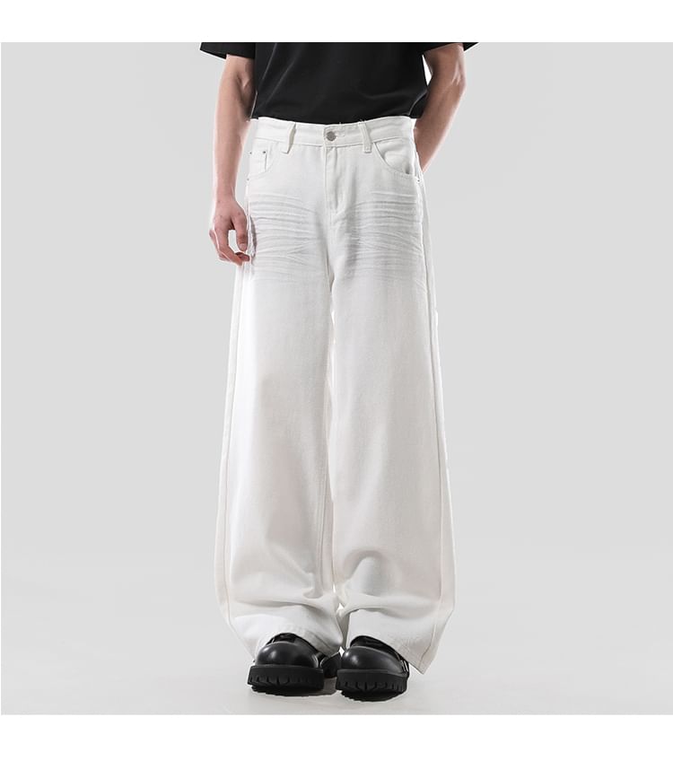 VEAZ - Hoge taille gerimpelde wijde jeans