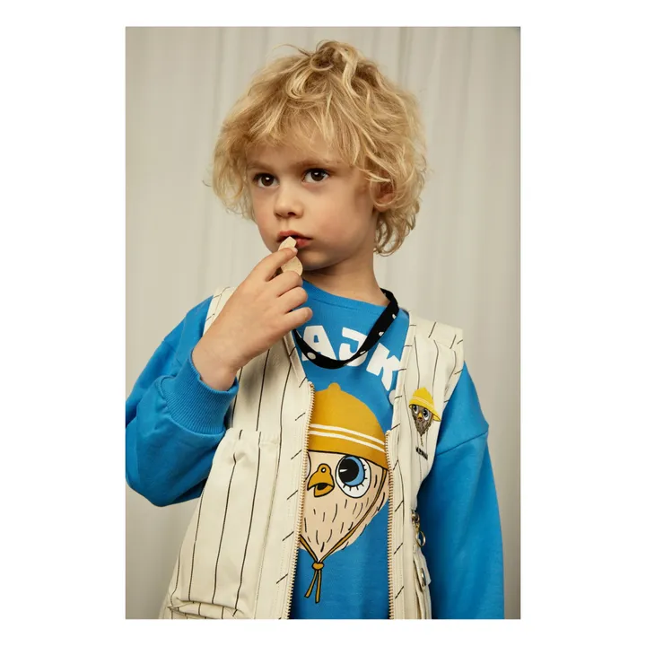 Mini Rodini Veste Sans-Manches Chouette Coton Bio | Ecru