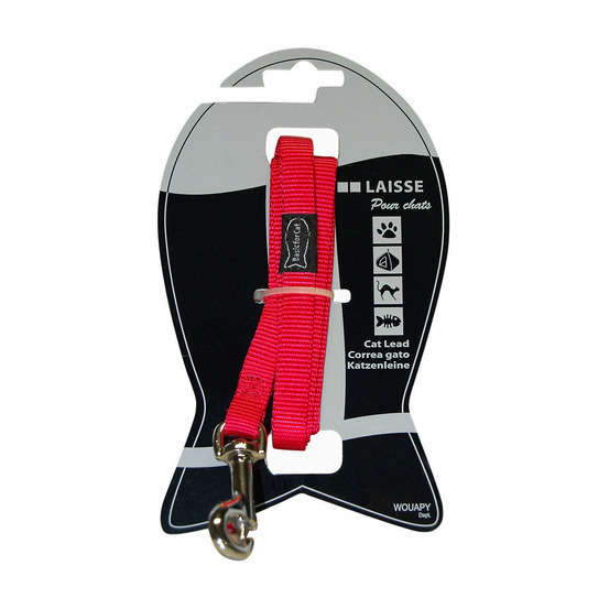 Laisse chat Basic Line : Nylon, Rouge
