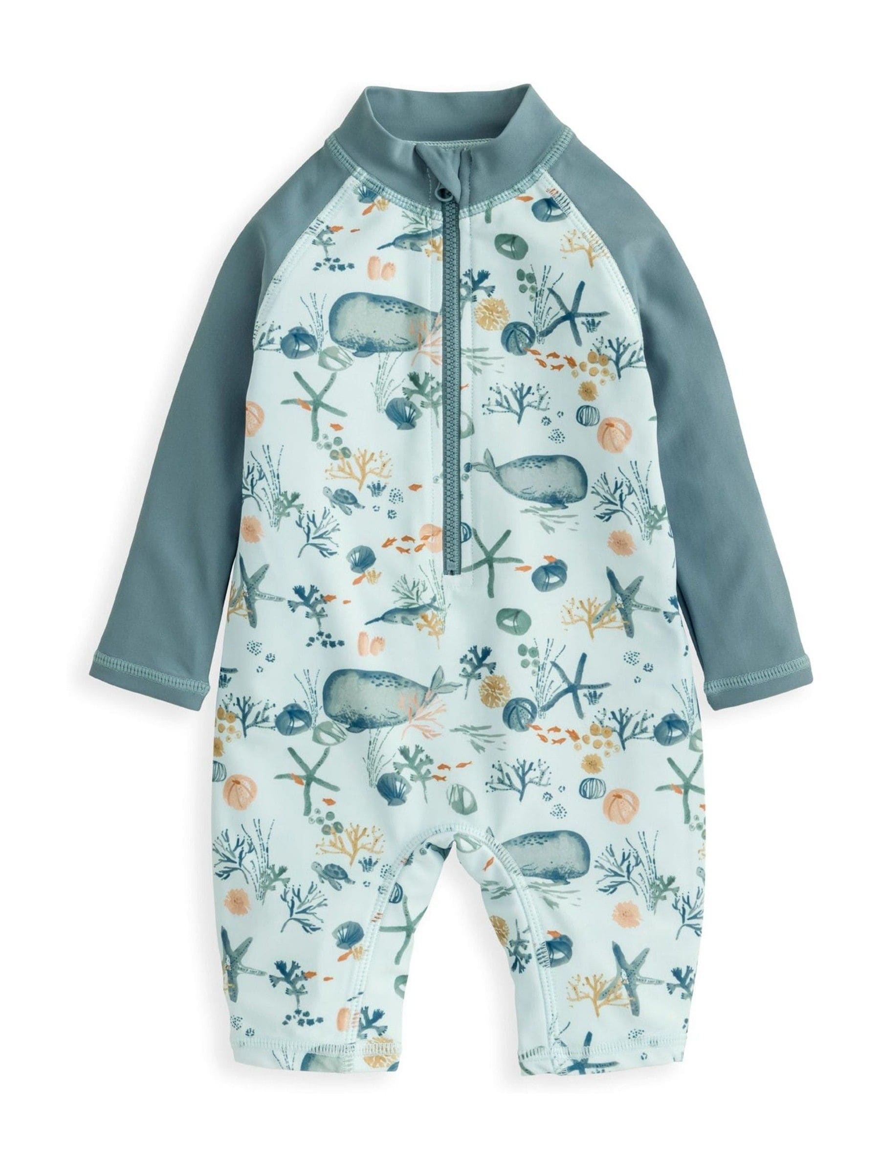 Mamas & Papas Whale Print Long Sleeve Rashsuit