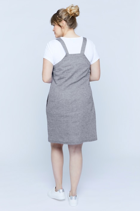 Bellieva Trägerkleid, verstellbare Träger, seitliche Knöpfe, A-Line, Biobaumwolle, GOTS