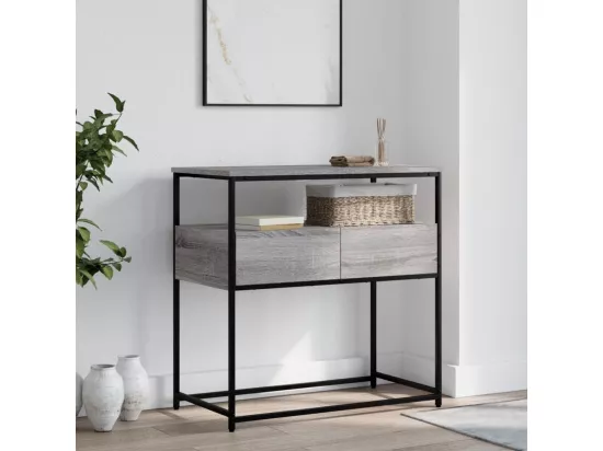 Table console sonoma gris 75x40x75 cm bois d'ingénierie