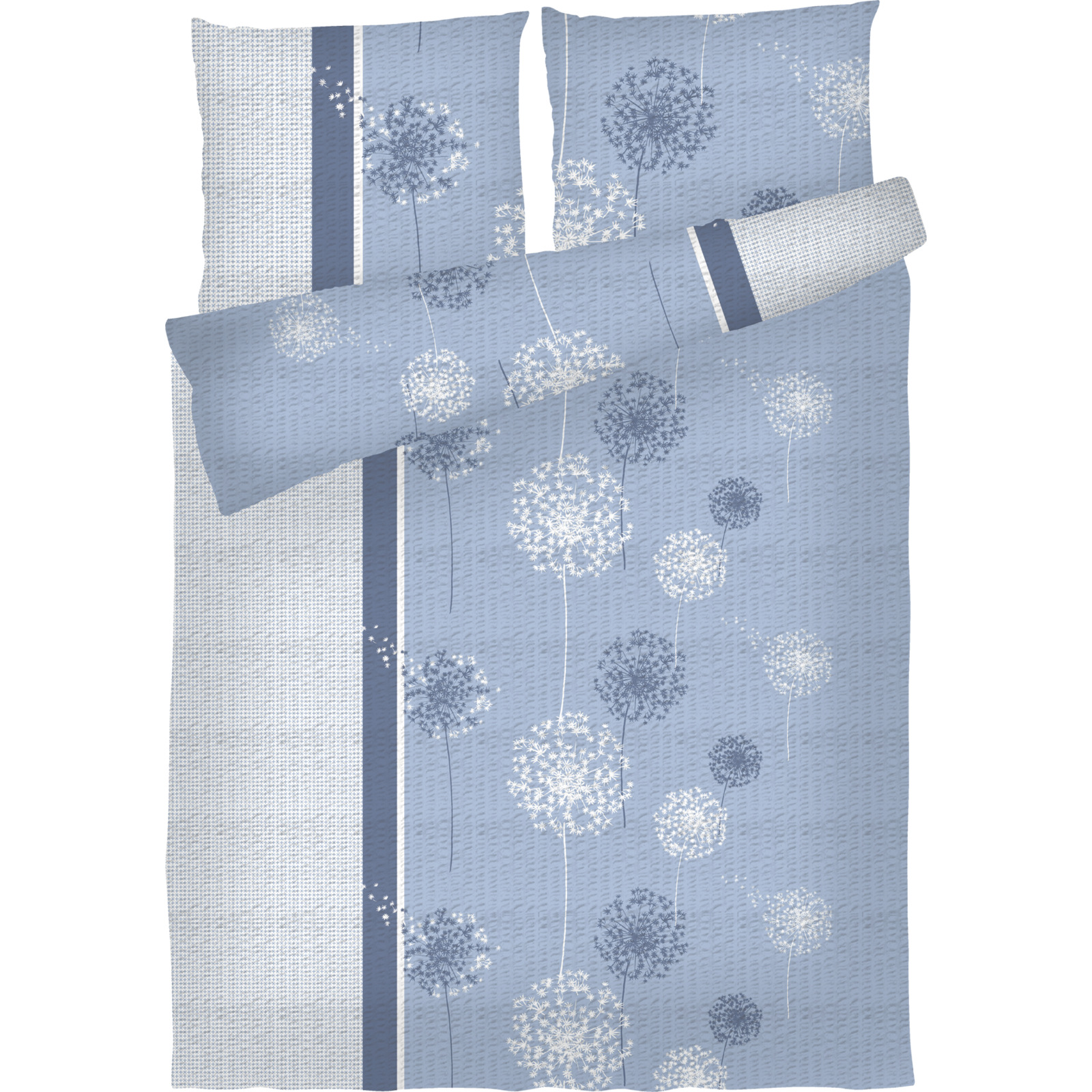 Bettwäsche Pusteblumen blau 200x210 2x65x65 Bettanzug Fra
