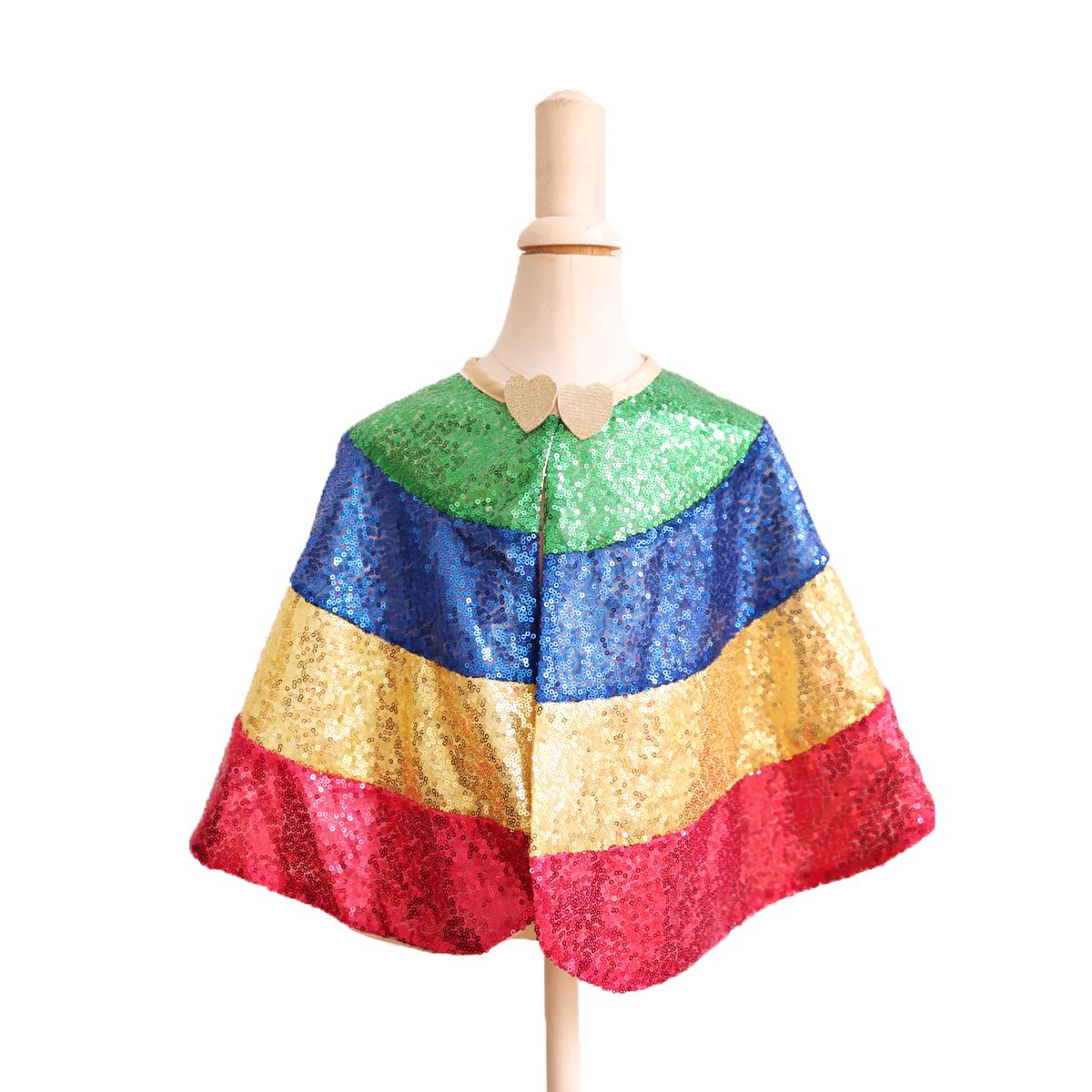 Déguisement cape sequins multicolores Mercredi et Patati