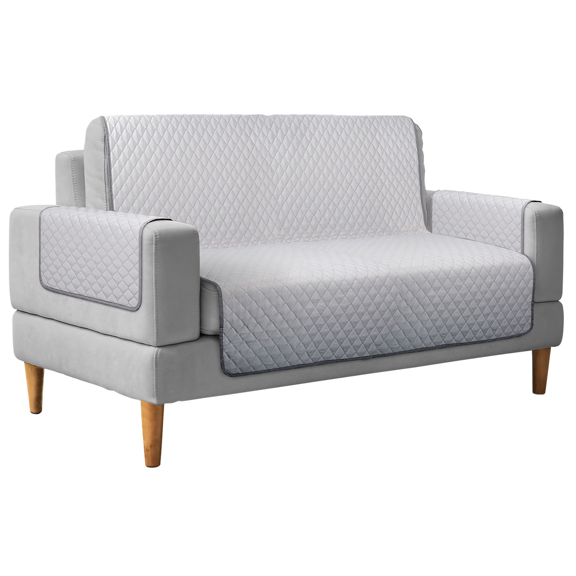 Sofaschoner - silber-anthrazit - wendbar