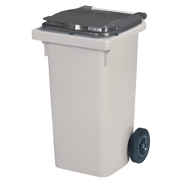 Conteneur poubelle 2 roues Rossignol prise frontale 120 L gris
