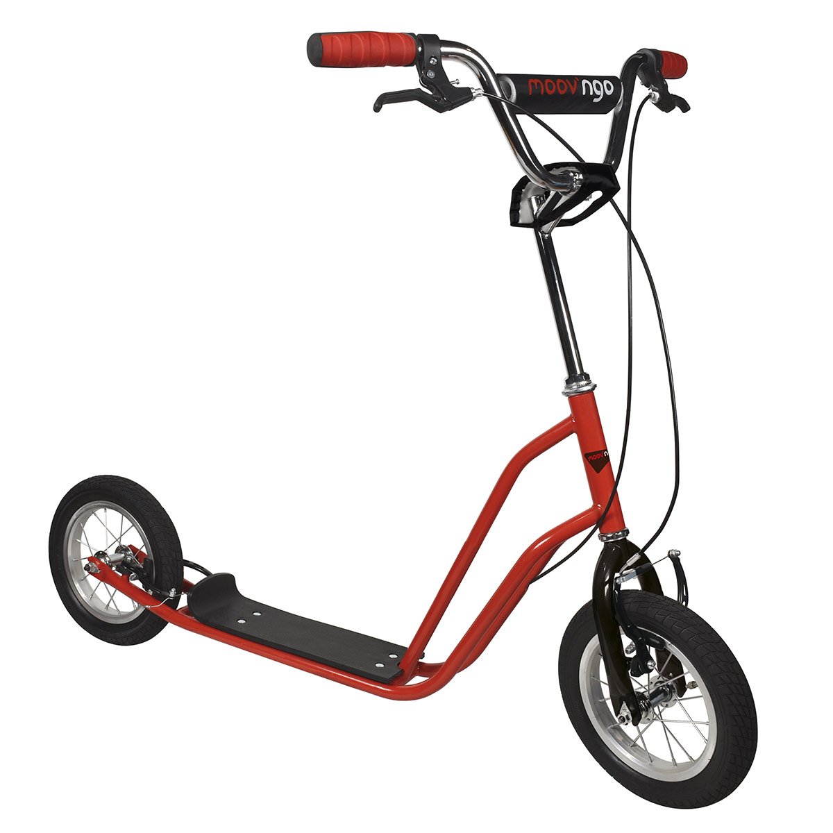Trottinette 2 Roues Gonflables Noir et Rouge