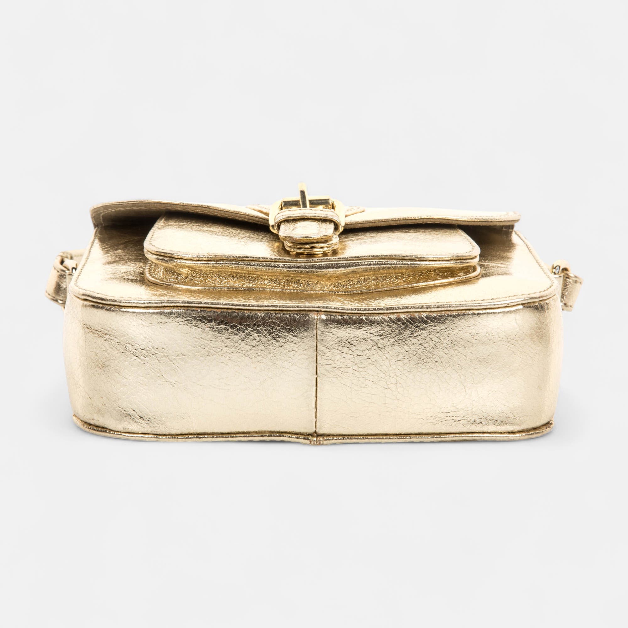 Sac bandoulière en cuir or