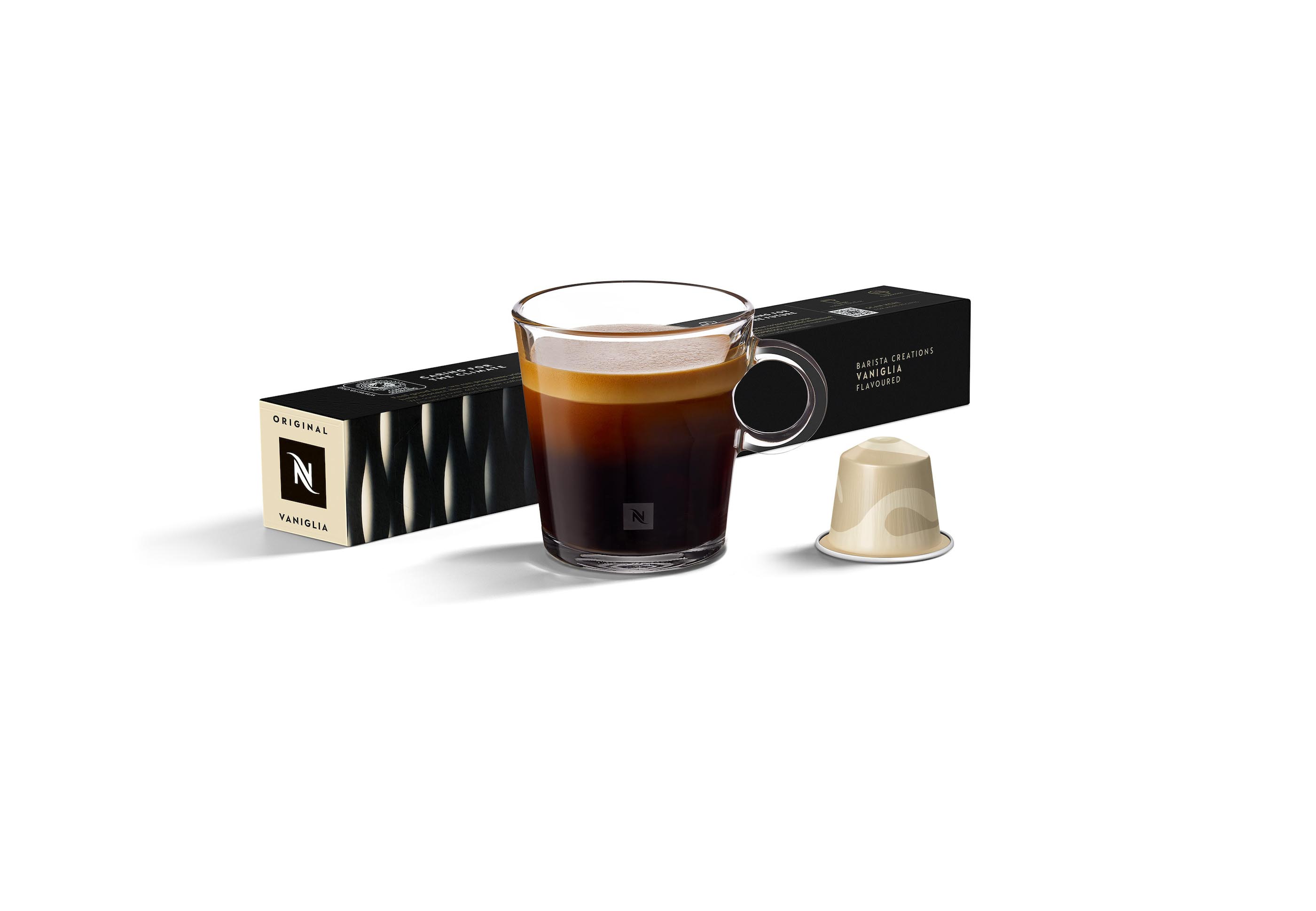 Cápsulas de café Nespresso com sabor de baunilha