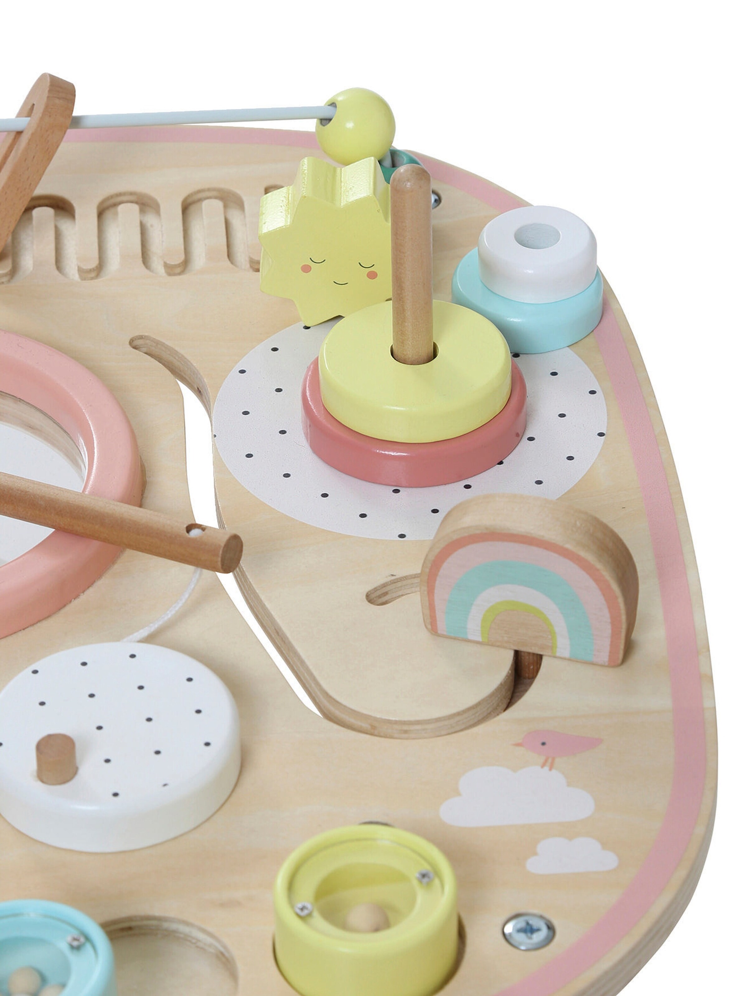 Vertbaudet Baby Spieltisch mit Musikinstrumenten, Holz FSC® rosa