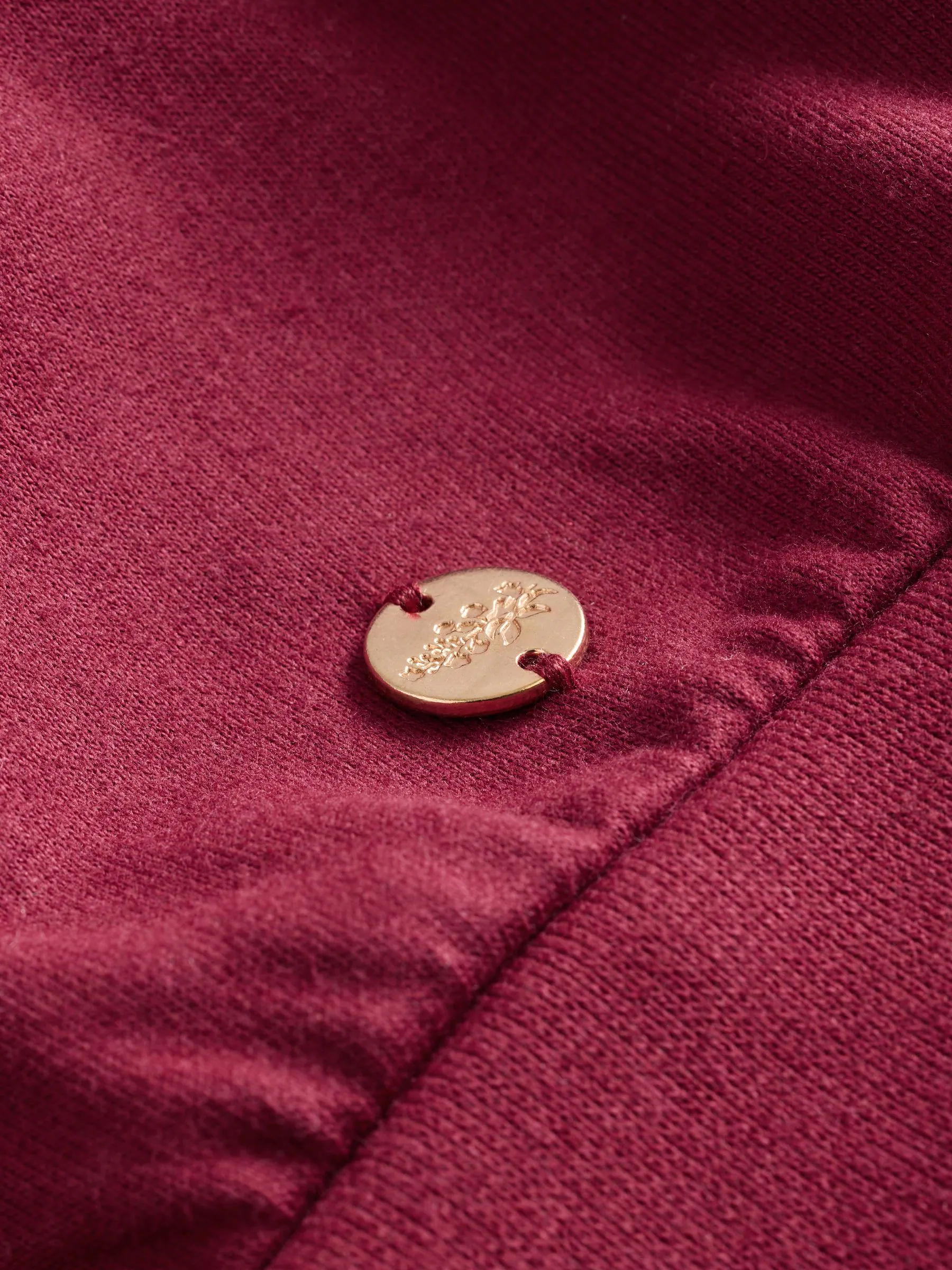 Bordeauxrood - Laura Ashley - Mock-sweatjurk met ruche